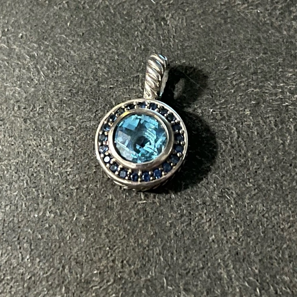 David Yurman blue topaz pendant